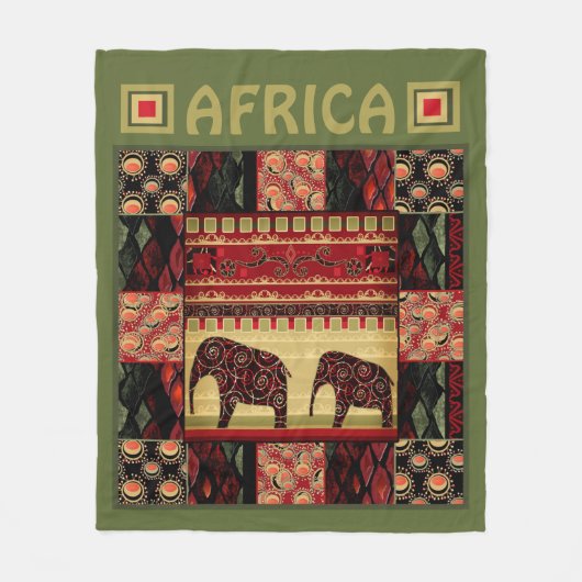 Couverture en toison de patchwork africain (Devant)
