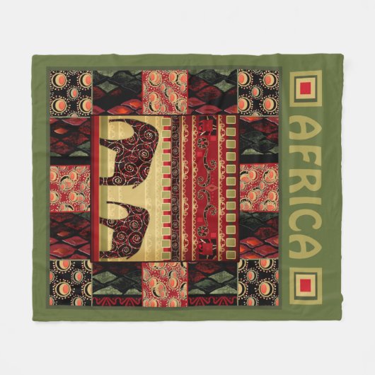 Couverture en toison de patchwork africain (Devant (Horizontal))