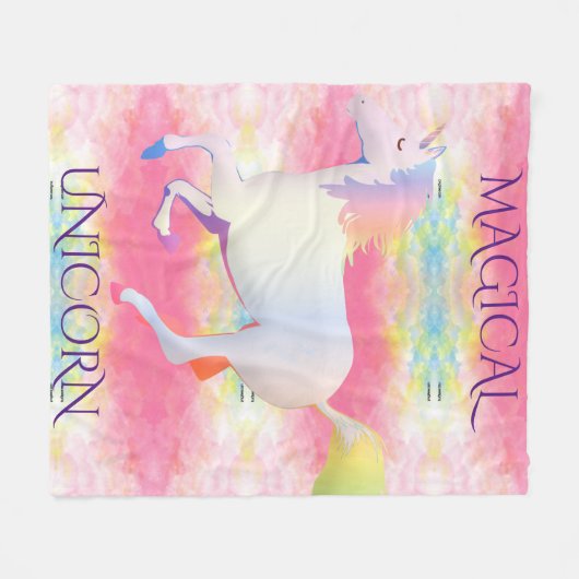 Couverture en toison MAGICAL UNICORN. (Devant (Horizontal))