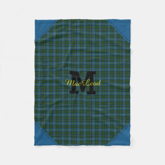 Couverture en toison monogramme couleur Tartan Pla (Devant)