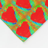 couverture en toison motif des coeurs rouges (Coin)