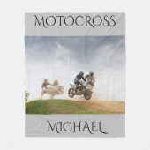 Couverture en toison Motorcross avec nom personnal (Devant)