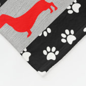 Couverture en toison noire rouge gris dachshund (Coin)