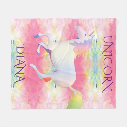 couverture en toison personnalisée UNICORN. (Devant (Horizontal))
