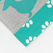Couverture en toison turquoise et gris Dachshund (Coin)