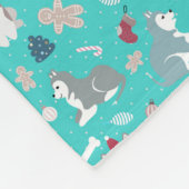 Couverture enrouée de chien de Noël bleu-clair (Coin)