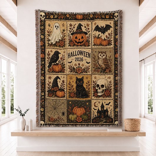 Couverture Ensemble de courtepointe patchwork Halloween couve