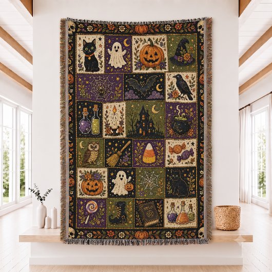 Couverture Ensemble de courtepointe patchwork Halloween couve