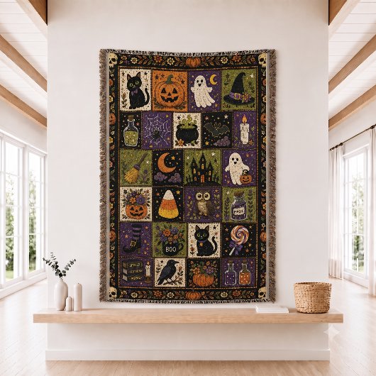 Couverture Ensemble de courtepointe patchwork Halloween couve