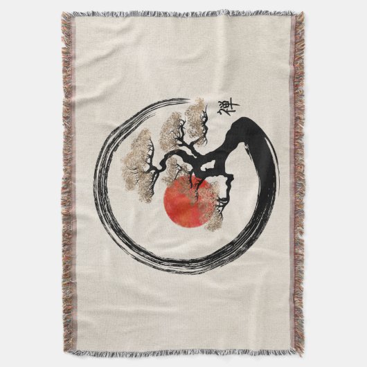 Couverture Enso Circle et Bonsai Tree sur toile (devant Vertical)