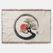 Couverture Enso Circle et Bonsai Tree sur toile (Devant)