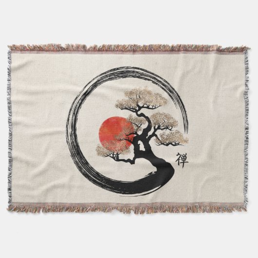 Couverture Enso Circle et Bonsai Tree sur toile (Devant)