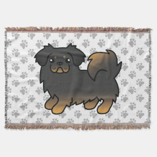 Couverture Épagneul tibétain noir et feu, Chien de dessin ani