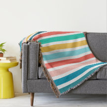 Été Moderne Multicolore Bandes Verticales