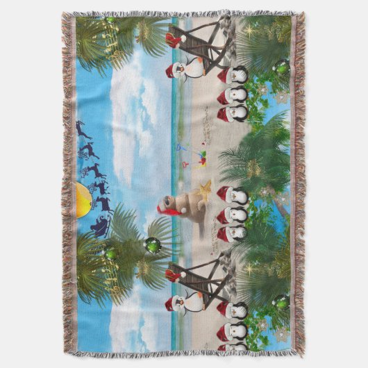 Couverture Été Noël bébé sur la plage répéter Design (devant Vertical)