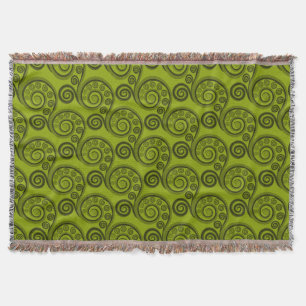 Couverture Éthique Ferne verte Frond Swirl Lance Blanket