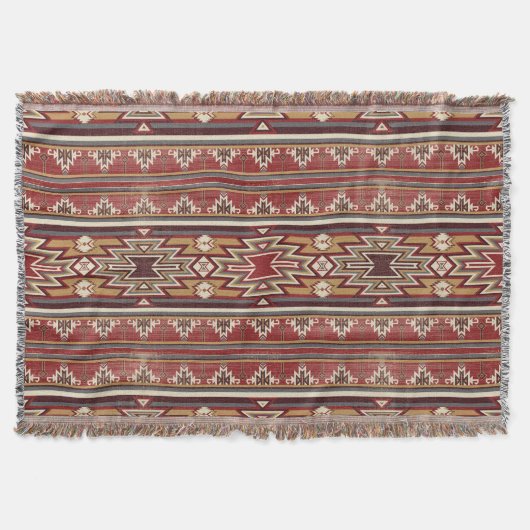 Couverture Ethnic Textile Textile Tribal Aztec Native America (Devant)