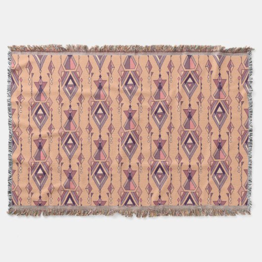 Couverture Ethnique tribale : Aztec Mexicain sans couture Vin (Devant)