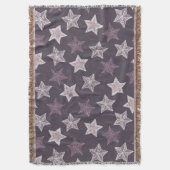 Couverture Étoiles de flocon de neige violet de Noël motif (devant Vertical)