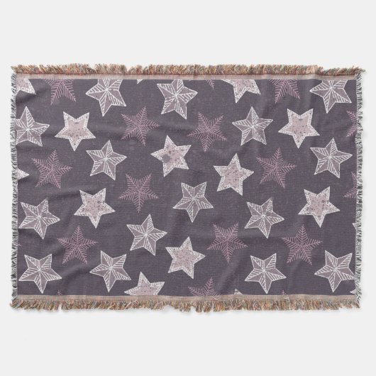 Couverture Étoiles de flocon de neige violet de Noël motif (Devant)