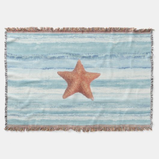 Couverture Étoiles de mer peintes sur les rayures bleues (Devant)