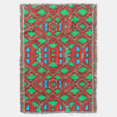 Couverture Fabric africain Rouge Vert Bleu Motif Design (devant Vertical)