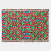 Couverture Fabric africain Rouge Vert Bleu Motif Design (Devant)