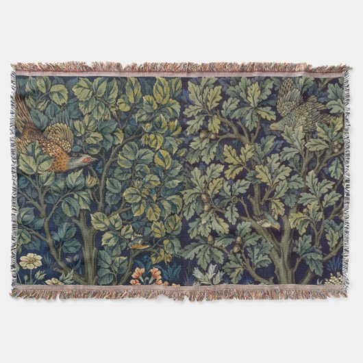 Couverture Faisan d'arbre boisé William Morris (Devant)