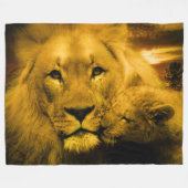 Couverture faite sur commande de lion et d'ouatine (Devant (Horizontal))