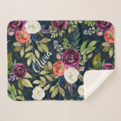 Couverture faite sur commande florale de bébé de (Devant (Horizontal))