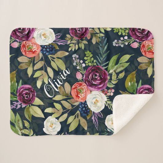 Couverture faite sur commande florale de bébé de (Devant (Horizontal))