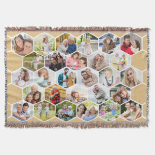Couverture Famille 28 Photo Collage Honey Beige Honeycomb