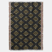 Couverture Faux Axe Monogrammé Or – Noir & Or (devant Vertical)
