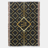 Couverture Faux Monogramme Or - Noir et Or (devant Vertical)