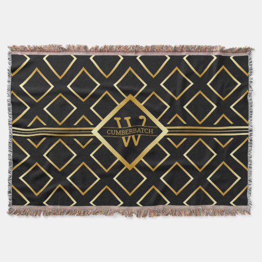 Couverture Faux Monogramme Or - Noir et Or (Devant)