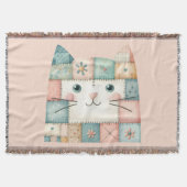 Couverture Faux Patchwork Pastel Cottage Kitty Visage (Devant)
