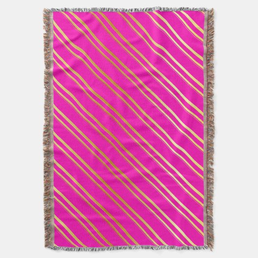 COUVERTURE FAUX STRIPES D'OR SUR ROSE (devant Vertical)