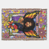 Couverture Fée Reine Papillon Vitrail Violet (Devant)