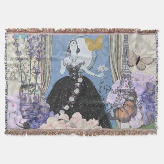 Couverture Femme élégante bleue Robe florale fantaisie (Devant)