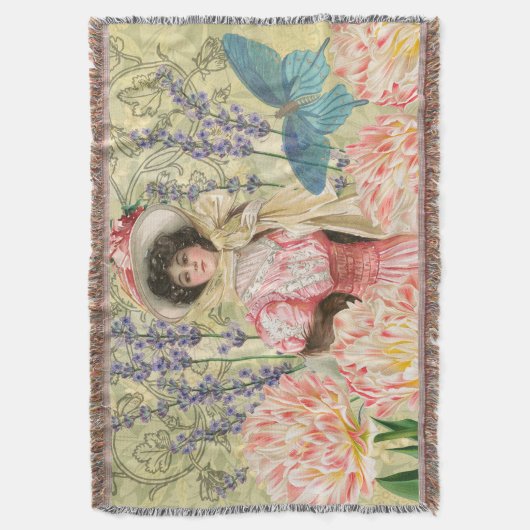 Couverture Femme victorienne florale rose Régence (devant Vertical)