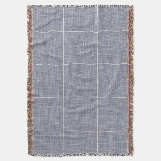 Couverture Fenêtre Rustique moderne Plaid Linen Blue (devant Vertical)