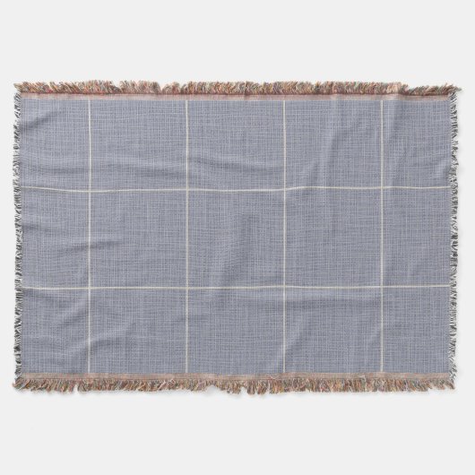 Couverture Fenêtre Rustique moderne Plaid Linen Blue (Devant)