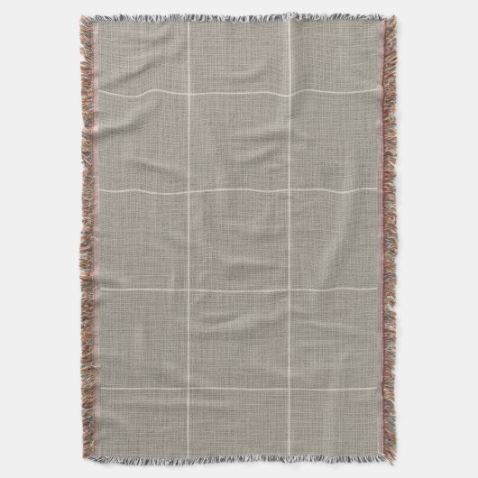 Couverture Fenêtre Rustique moderne Plaid Linen Grey (devant Vertical)