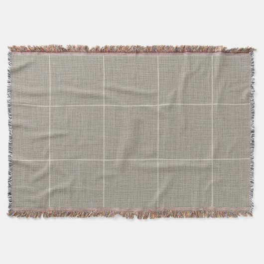 Couverture Fenêtre Rustique moderne Plaid Linen Grey (Devant)