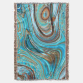 Couverture ferme bleu turquoise Tourbillons turquoise à grain (devant Vertical)