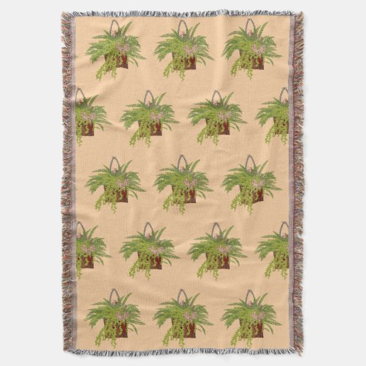 Couverture Fern Ivy Hanging Plant Botanical Illustration Art (devant Vertical)