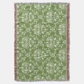 Couverture Fern Vert et blanc Damas (devant Vertical)