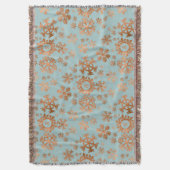 Couverture Festif Flube de neige Monogrammé Cuivre bleu Brown (devant Vertical)