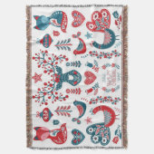 Couverture Festif Marine Rouge Noël Art populaire scandinave (devant Vertical)