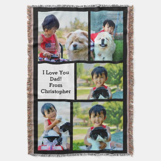 Couverture Fête des pères d'image de collage de 5 photos (devant Vertical)